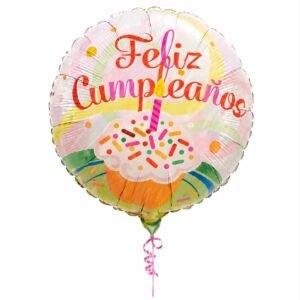 Globo Con Helio Feliz cumpleaños cake
